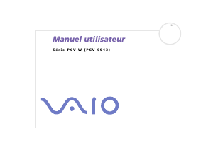 Mode d’emploi Sony PCV-W2 Vaio Ordinateur de bureau