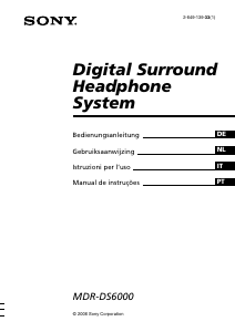 Handleiding Sony MDR-DS6000 Koptelefoon