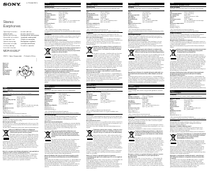Manual Sony MDR-E828LP Căşti