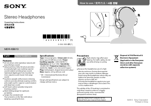 Handleiding Sony MDR-XB610 Koptelefoon