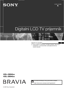 Priručnik Sony Bravia KDL-23B4030 LCD televizor