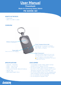 Handleiding Laser PB-WA1KB-361 Mobiele oplader