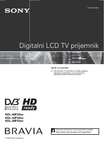 Priručnik Sony Bravia KDL-32P2520 LCD televizor