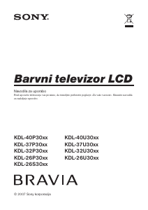 Priročnik Sony Bravia KDL-32P3020 LCD-televizor