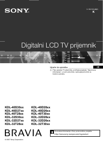Priručnik Sony Bravia KDL-32T2800 LCD televizor