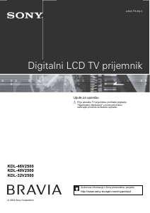 Priručnik Sony Bravia KDL-32V2500 LCD televizor