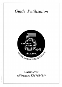 Mode d’emploi Brandt KMB6343 Cuisinière