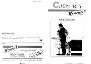 Mode d’emploi Brandt KN626C Cuisinière
