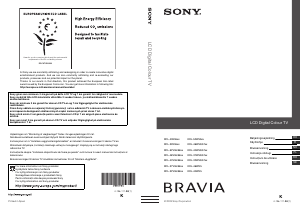 Bruksanvisning Sony Bravia KDL-37V5610 LCD TV