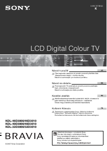 Manuál Sony Bravia KDL-40D3010 LCD televize