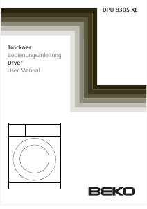Bruksanvisning BEKO DPU 8305 XE Torktumlare