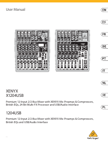 Mode d’emploi Behringer Xenys X1204USB Table de mixage