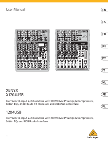 Bruksanvisning Behringer Xenys X1204USB Blandningskonsol