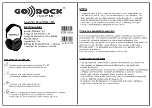 Manual de uso Go Rock GR-BTH26 Auriculares