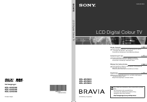 Käyttöohje Sony Bravia KDL-40V2000 Nestekidetelevisio