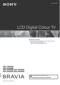 Návod Sony Bravia KDL-40X3000 LCD televízor
