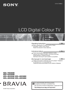 Instrukcja Sony Bravia KDL-40X3500 Telewizor LCD
