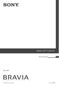 Priručnik Sony Bravia KDL-40ZX1 LCD televizor