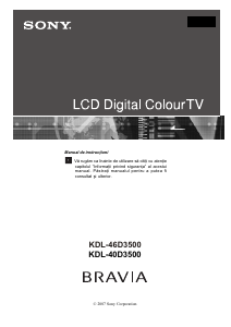 Manual Sony Bravia KDL-46D3500 Televizor LCD