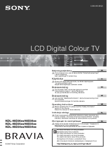 Manual Sony Bravia KDL-46D3550 LCD Television