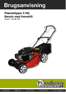 Brugsanvisning P.Lindberg XAS1P70F Plæneklipper