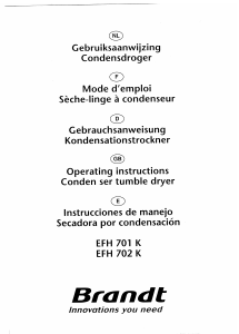 Manual de uso Brandt EFH701K Secadora