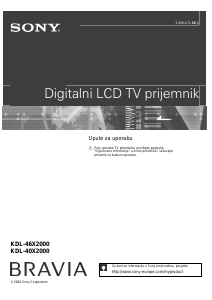 Priručnik Sony Bravia KDL-46X2000 LCD televizor