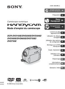 Mode d’emploi Sony DCR-DVD105E Caméscope