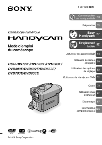 Mode d’emploi Sony DCR-DVD202E Caméscope