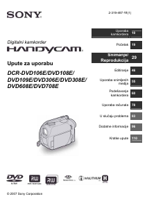 Priručnik Sony DCR-DVD306E Videokamera
