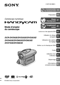 Mode d’emploi Sony DCR-DVD403E Caméscope