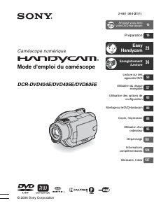Mode d’emploi Sony DCR-DVD405E Caméscope