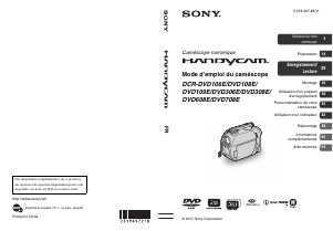 Mode d’emploi Sony DCR-DVD708E Caméscope