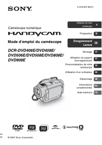Mode d’emploi Sony DCR-DVD808E Caméscope