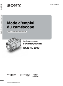 Mode d’emploi Sony DCR-HC1000E Caméscope