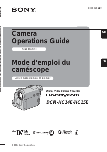 Mode d’emploi Sony DCR-HC14E Caméscope