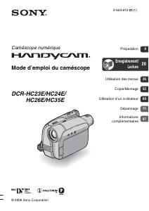 Mode d’emploi Sony DCR-HC24E Caméscope