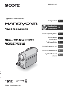 Návod Sony DCR-HC53E Videokamera