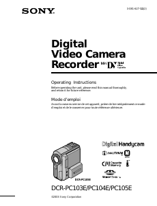 Mode d’emploi Sony DCR-PC104E Caméscope