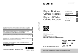Instrukcja Sony FDR-AX100E Kamera