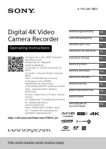Manual Sony FDR-AX43A Câmara de vídeo
