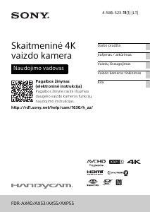Vadovas Sony FDR-AX53 Vaizdo kamera