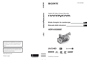 Mode d’emploi Sony HDR-AX2000E Caméscope