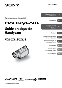 Mode d’emploi Sony HDR-CX12E Caméscope