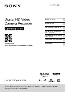 Manual Sony HDR-CX220E Camcorder