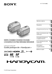 Mode d’emploi Sony HDR-CX350VE Caméscope