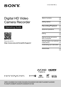 Manual Sony HDR-CX410VE Camcorder