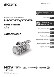 Manuál Sony HDR-FX1000E Videokamera