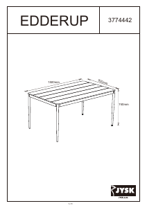 كتيب طاولة حديقة Edderup (91x150x74) JYSK