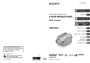 Mode d’emploi Sony HDR-HC3E Caméscope